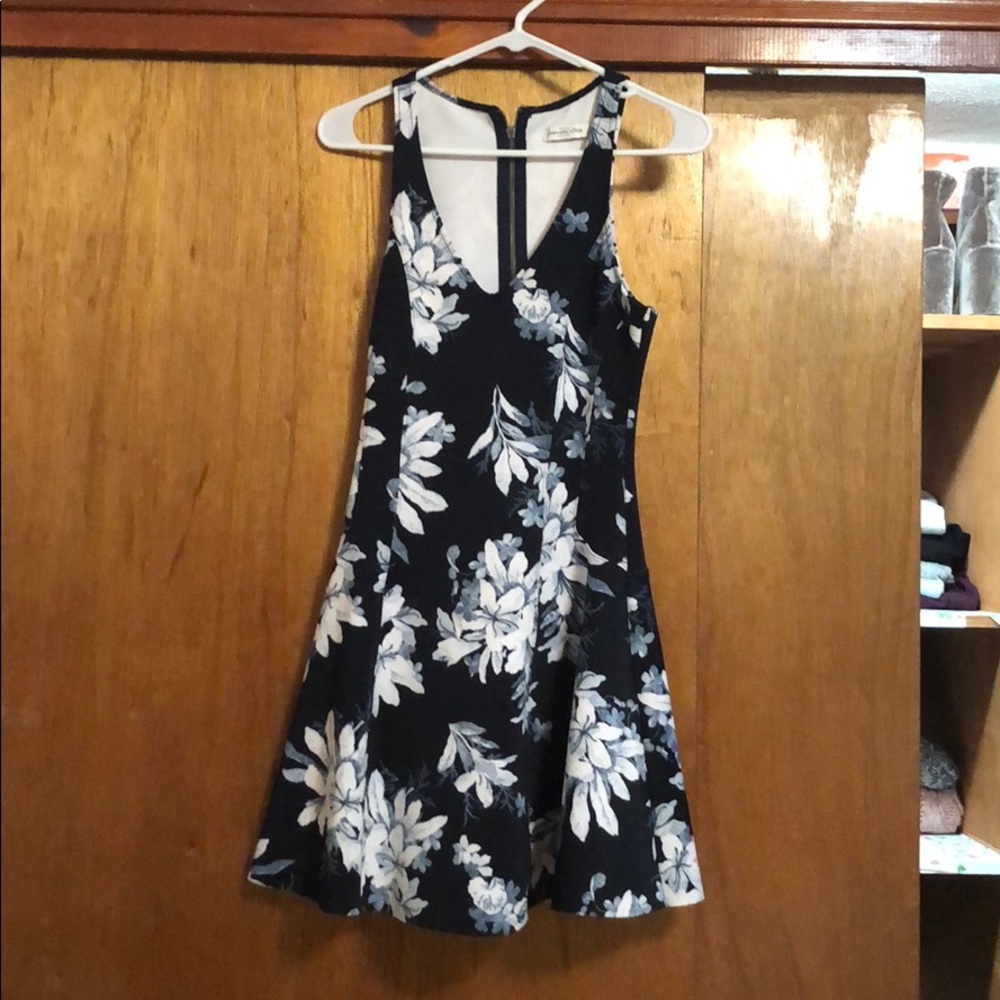 Navy Floral Mini Dress